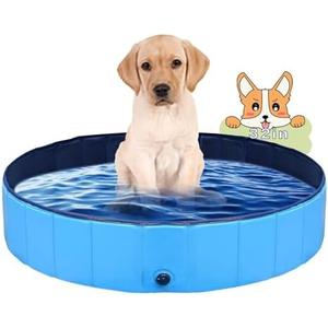 PJZP Dog Pool Foldable pet Pool Dog Swimming Pool Portable Suitable for Indoor and Outdoor use (32x8in)