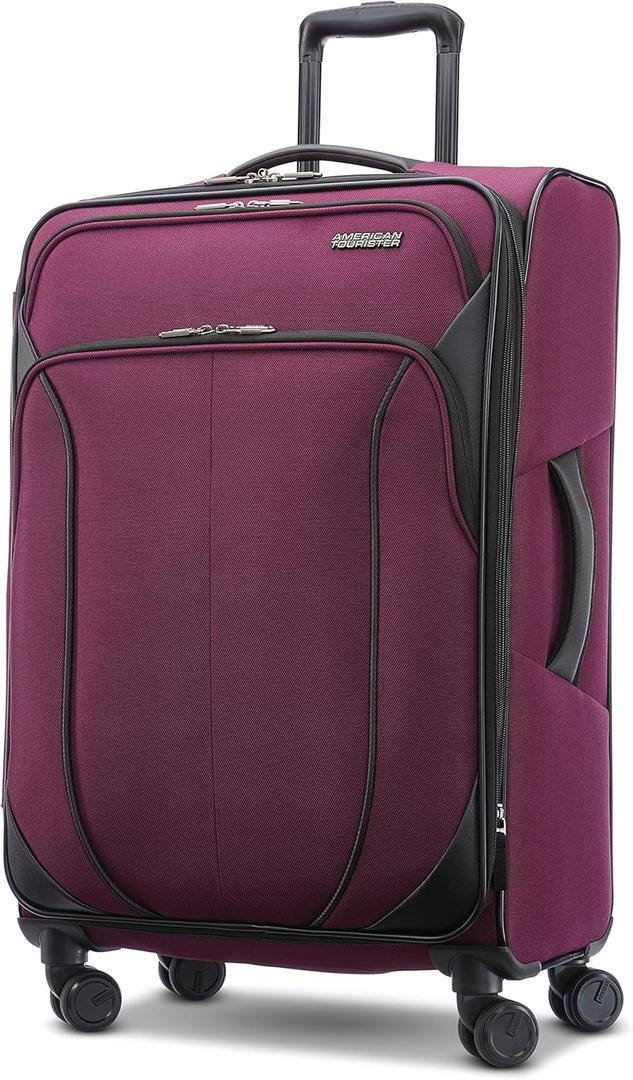 American Tourister 4 KIX 2.0 Expandable Softside Luggage with Spinner Wheels, 24 Spinneri, Purple Orchid 