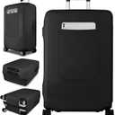 Slohif Luggage Cover for Suitcase Tsa Approved Protector - Luggage Sleeve Suit Case Cover Travel Stretch Large Baggage Case Protective Washable Fit 24-27 Inch Black