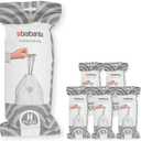 Brabantia PerfectFit Trash Bags (Size H/13.2-16 Gal) Thick Plastic Trash Can Liners with Drawstring Handles (120 Bags)