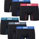 Hanes Boys' Moves Underwear, Anti-chafe Boxer Briefs for Boys, 6-pack, Large