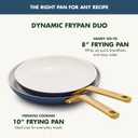 GreenPan Nonstick Reserve Pro 10 & 12 Frying Pan Set, NSF Certified Ceramic, Hard Anodized PFAS-Free Skillets, Stainless Steel Handles, Oven & Dishwasher Safe, Twilight Blue