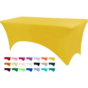 4ft Table Cover Fitted, Yellow Spandex Table Covers, Washable and Wrinkle Resistant Stretch Tablecloths Rectangle for Events, Wedding, Banquets, Parties (48" x 30" (Rectangular))