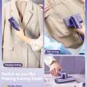 Portable Travel Steamer for clothes - 1200W Clothes Steamer Handheld Remover Fabric Clothing Wrinkles, 15s Fast Heat-up Garment Steamer, 120V Countries Steam iron for Home, Travel (Purple)