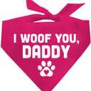 I Woof You Daddy with Heart Paw Dog Bandana (758 Hot Pink, One Size)
