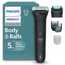 Philips Norelco Body Groomer 5000 Series, Intimate Hair Shaver & Trimmer for Men with Interchangeable & Adjustable Full Body Trim & Shave Heads, 100% Showerproof, BG5490/50 (Black)