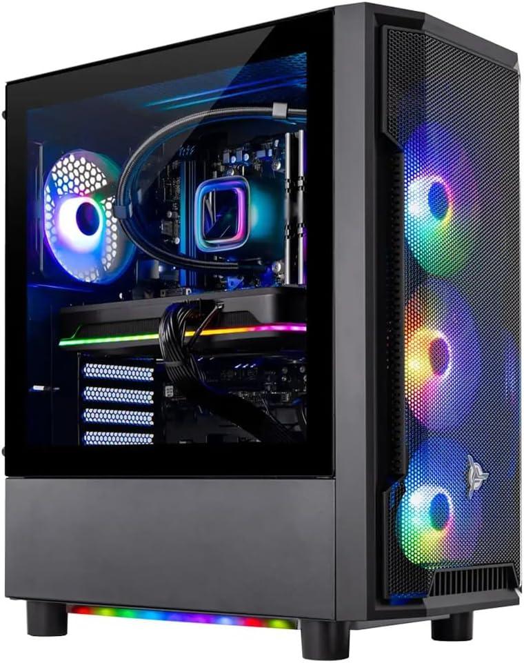 Skytech Gaming Shadow Gaming PC, AMD Ryzen 7 7700X 4.5GHz, NVIDIA RTX 5060, 1TB Gen4 NVMe SSD, 32GB DDR5 RAM 5600, 650W Gold PSU, 360 ARGB AIO, Wi-Fi, Win 11, Desktop