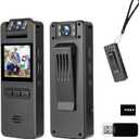 64GB Mini Body Cam,1080P Video Camera with 180 Rotating Lens,120 Wide Angle,Audio and Video Recording, Portable Compact Personal Camera Personal Civilians, Police Law Enforcement