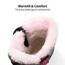 DREAM PAIRS Boys Girls Snow Boots Water-Resistant Outdoor Sport Warm Cozy Anti-Slip Cute Ankle Winter Shoes for Toddler/Little/Big Kid (Black/Pink)
