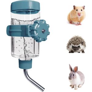 LOS ANDES 12oz No-Drip Water Bottle/Feeder for Guinea Pigs/Hamsters/Bunnies/Ferrets/Squirrel/Hedgehog/Other Small Pets, Cage Water Dispenser for Small Dogs/Cats, 355ml, Blue (12oz(for Guinea Pigs))