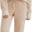 Snuggle Sac Ultrasoft Women's Pajama Set 2-Piece Lounge Set (Beige, S)