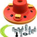 Universal Weed Eater Head, Easy Load String Trimmer Head Replacement Weed Wacker Head for Echo, Ego, Dewalt, Stihl, and Husqvarna, Includes 12pcs 1FT-0.095" Trimmer Line (Yellow & Orange)