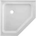Fine Fixtures 32 x 32 Neo Angle Shower Base, Acrylic Corner Shower Pan with Non-Slip Textured Surface, White Shower Floor Base with Center Drain, Durable Corner Shower Tray For Bathroom Installation.