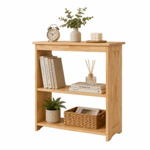 YCICI Rustic Bedside Table with Storage Shelf, Wood End Table for Bedroom & Living Room, Narrow Farmhouse Side Table, Modern Nightstand for Bedroom, Living Room and Office (Natural)