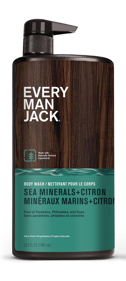 Every Man Jack Hydrating Body Wash for Men, Sea Minerals Citron