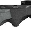 BOSS Men's Classic Cotton Briefs 3 Pack (Medium, Charcoal/Black/Dark Grey)