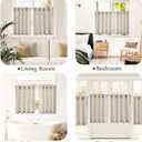 jinchan Striped Linen Kitchen Curtains 24 Inches Tier Curtains Farmhouse Modern Cafe Style Small Window Treatments Airy Light Filtering Rod Pocket for Living Room Bathroom 2 Panels Taupe Grey