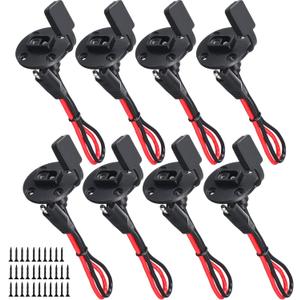 Flutesan 8 Pcs 12 AWG Power Socket Compatible with SAE Sidewall Port SAE Connector Weatherproof Solar Panel Mount Flush Mountable with 32 Screws for Solar Generator Battery Charger