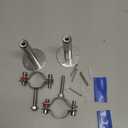 2 Pack Stainless Steel Wall Mount Ceiling Mount Pipe Supports, Adjustable Pipe Strap Bracket Clamp with Screws for Pipe 38-40mm 1-1/4" Adjustable Height 110-145mm