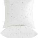 Oubonun 18 x 18 Outdoor Pillow Inserts (Pack of 2) - Square Waterproof Throw Pillow - Decorative Throw Pillows Insert for Couch Sofa Bed Patio Furniture - White Pillow