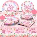 Feliz Dia De Las Madres Decorations Spanish Mothers Day Plates and Napkins Folks Knives and Spoons for Dia De Las Madres Party Supplies Decorations, Serve 12 Guests