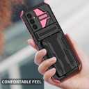 for Samsung Galaxy A14 5G Wallet Case with Credit Card Holder Stand Kickstand Slim Rugged Shockproof Heavy Duty Defender Armor Military Grade Protective Phone Case - Pink
