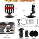 Wireless Trailer Lights, Adjustable Magnetic LED Trailer Lights with Reflectors, Rechargeable Tow Tail Light Kit for Trucks, Boats, RVs, Campers, IP67 Waterproof, Black