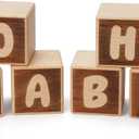 Baby Shower Wooden Block Decorations - OH BABY Sign Little Blocks, (Set of 6),for Baby Shower Party Table Centerpiece Decoration, Guestbook Keepsake