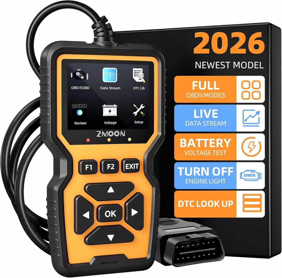 ZMOON ZM201 Professional OBD2 Scanner Diagnostic Tool, Enhanced Check Engine Code Reader with Reset OBDII/EOBD Car Diagnostic Scan Tools for All Vehicles After 1996, 2026 Upgraded (yellow)
