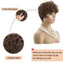 MOONSHOW Short Pixie Wigs for Black Women Auburn Red Short Pixie Cut Wig Synthetic Haircut Wig Natural Wigs for Black Women Auburn Red Curly Wigs for Women