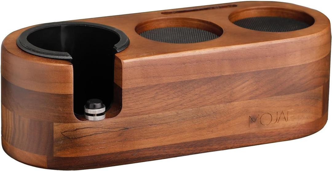MOJAE Espresso Tamping Station,Coffee Tamper Station,Espresso Organizer Station,Fits for 51/54/58mm Portafilter,Tamper,Distributor and Puck Screen (Walnut)