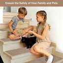 Stair Treads Non Slip, 15 Pack 8" X 30" Beige Stair Runners for Wooden Steps Non Slip with Reusable TPE Adhesive Backing, Carpet Stair Treads for Kids Elders and Pets, Machine Washable, Anti-Fall
