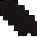 Amazon Essentials Men's Cotton Jersey Boxer Briefs, 5Pack, Black, Medium