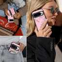 Shorogyt for Google Pixel 9/9Pro Cute Kawaii Leather Phone Case - Compatible with Magsafe Wallet Magnetic Credit Card Holder Peach Blossom Design Phone Cover for Women Girls, Fits 7 Cards