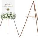 MEEDEN Easel Stand for Wedding Sign: Wood Tripod for Poster Board - Wooden Easel Standing for Display Welcome Picture