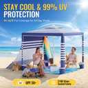 Beach Cabana,8 x 8 ft Large Pop Up Beach Canopy Tent for 6-8 People, UPF 50+ Beach Tent Sun Shelter with Sidewall, Wind Resistant Beach Shade, Reinforced Frame, Portable with Carry Bag
