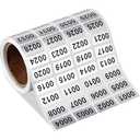 1-2000 Number Stickers, Inventory Label, Self Adhesive Waterproof Labels, Small Number Label Tags, Consecutive Numbers Stickers for Reseller Small Business Clothing Jewelry Box Classification