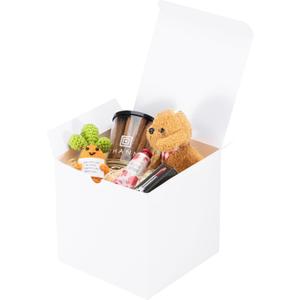UnicoPak 10 Pack 7x7x7 Gift Boxes Bulk White Large Gift Boxes, Ideal for Birthday Gifts Christmas Gifts Party Favors Homemade and Business