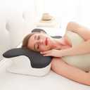 Cervical Neck Pillow for Neck Pain Relief,Side Sleeper Pillow for Sleeping,Memory Foam Neck Support Ergonomic Pillow for Back Stomach Sleepers