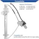 748-129 Front Left Driver Side Power Window Regulator with Motor Compatible with Honda Pilot 2003 2004 2005 2006 2007 2008, Replace OE 72250-S9V-A01, 72250-S9V-A02 (6 Pins)