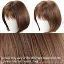 RENERSHOW Short Brown Bob Wigs for Women Brown Mixed Blonde Synthetic Wig with Bangs 10inch Average Size Natural Looking Daily Party Wig