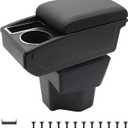 YJYWZH Car Armrest Box for KIA Rio 5 2015-2019 Auto Accessories Center Console Leather Arm Rest Double-Layer Storage Space with Cup Holder (Black Thread)