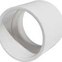 6" PVC DWV Coupling Sanitary for Drain Waste and Vent, PVC Pipe Screw Fittings Connect Adapter white (6 Inches)