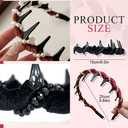 2 x 3 Pack Vintage High Cranium Artificial Hairband, 2025 New Hairbands for Girls, Decorative Hair Accessories Gifts (Agate, One size fits all)