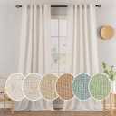 MIULEE White Linen Curtains 90 Inch Long 2 Panels Set for Bedroom Living Room, Soft Thick Linen Textured Window Drapes Semi Sheer Light Filtering Rod Pocket Back Tab Burlap Look Farmhouse Decor