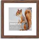 Rustic Walnut 11x11 Frame - Single Frame, 11 x 11 Poster Frame with Mat for 8x8, Picture Frames for Artwork, Puzzles, Photos and Movie Posters