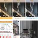 GEADI Modern LED High Ceiling Chandelier with Remote Control,10 Lights Crystal Foyer Chandeliers for High Ceilings,Gold Dimmable Long Pendant Light for Staircase Entryway Living Room
