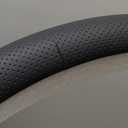 Quick Install Sporty Suede Leather Car Steering Wheel Cover with Braided Grips for All 14" to 15" Sedan Coupe SUV Pickup 14.5 to 15 inches