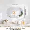 GLASHOM Frameless Bathroom Mirror, 16" x 24" Beveled Oval Wall Mirror for Over Sink, 16 Inch Modern Decorative Vanity Mirror for Bedroom, Living Room, Entryway, Hanging Mirror Horizontal or Vertical