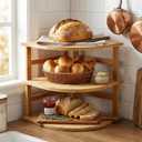 Goaste 3-Tier Bamboo Corner Shelf, Kitchen Countertop Storage Organizer, Cabinet Plate Rack for Pantry Organization, Bathroom, Desktop, 9.5 x 9.5 x 9.5 Inch